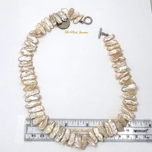 Load image into Gallery viewer, Romantic Peach Biwa Pearl Necklace with Silver Toggle Clasp