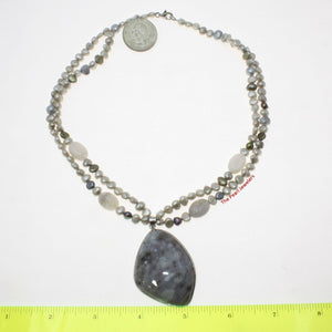 Small Baroque Pearl & Agate Double-Strand Necklace with 925 Silver Clasp