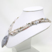 Load image into Gallery viewer, Small Baroque Pearl &amp; Agate Double-Strand Necklace with 925 Silver Clasp