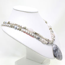 Load image into Gallery viewer, Small Baroque Pearl &amp; Agate Double-Strand Necklace with 925 Silver Clasp