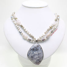 Load image into Gallery viewer, Small Baroque Pearl &amp; Agate Double-Strand Necklace with 925 Silver Clasp