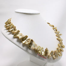 Load image into Gallery viewer, Golden Biwa Pearl Necklace with Alloy Fish Tail Clasp