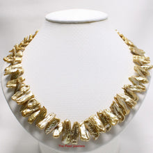 Load image into Gallery viewer, Golden Biwa Pearl Necklace with Alloy Fish Tail Clasp