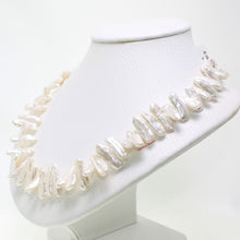 Load image into Gallery viewer, White Biwa Pearl Necklace with Magnetic Clasp