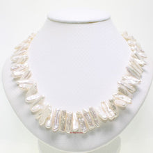 Load image into Gallery viewer, White Biwa Pearl Necklace with Magnetic Clasp