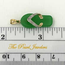 Load image into Gallery viewer, Slipper Green Jade 14k Solid Yellow Gold Diamonds Pendant Necklace