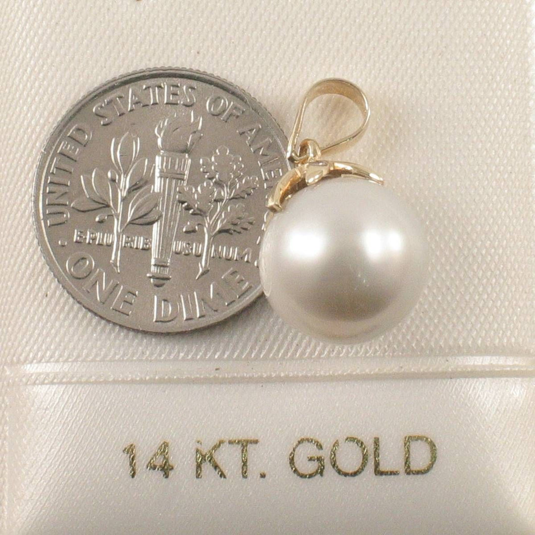White-Smoke Tahitian Pearl & Diamond Star-Bale in 14k Yellow Gold