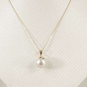 White-Smoke Tahitian Pearl & Diamond Star-Bale in 14k Yellow Gold