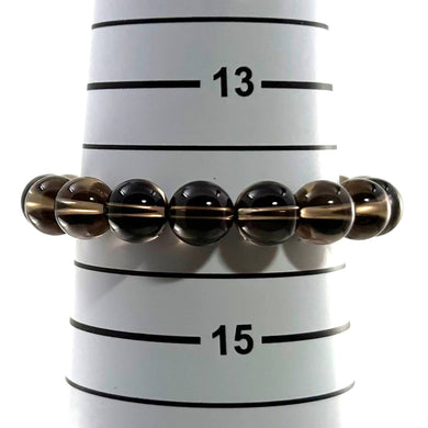 10mm Smoky Quartz Gemstone Stretch Bracelet