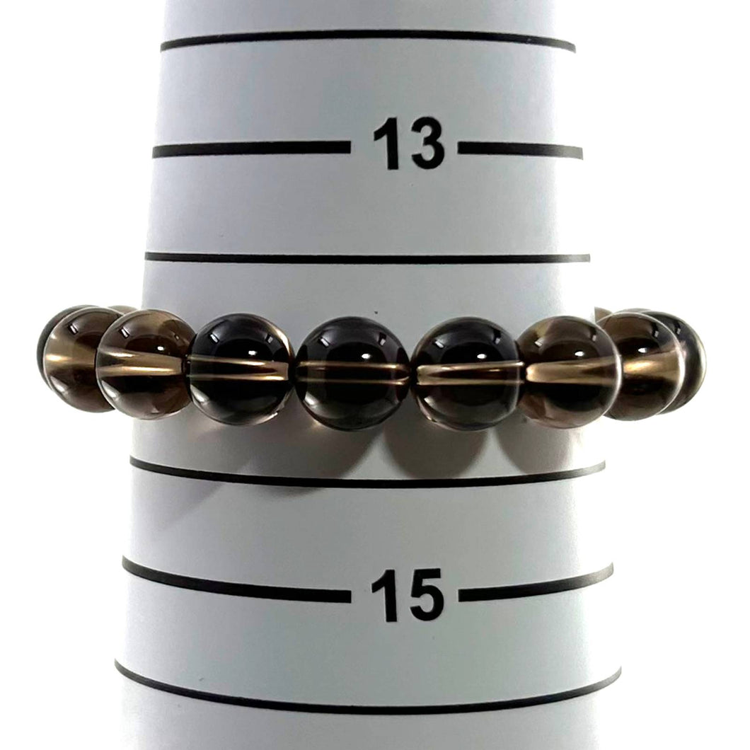 10mm Smoky Quartz Gemstone Stretch Bracelet