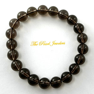 10mm Smoky Quartz Gemstone Stretch Bracelet