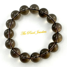 Load image into Gallery viewer, 12mm Smoky Quartz Gemstone Stretch Bracelet