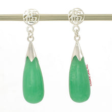 Load image into Gallery viewer, Sterling Silver Good Luck Earrings: Onyx, Lavender Jade &amp; Green Jade Dangle