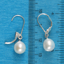 Load image into Gallery viewer, Sterling Silver White Pearl Leverback Dangle Earrings