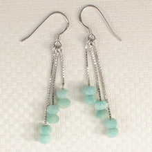 Load image into Gallery viewer, Solid Sterling Silver 925 Box Chain Faceted Amazonite Earrings