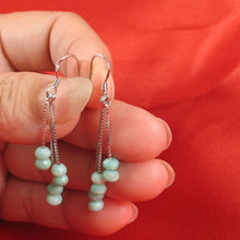 Load image into Gallery viewer, Solid Sterling Silver 925 Box Chain Faceted Amazonite Earrings