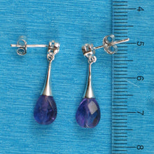 Load image into Gallery viewer, Solid Sterling Silver 925 Amethyst &amp; Cubic Zirconia Earrings