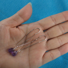Load image into Gallery viewer, Solid Sterling Silver 925 Amethyst Drop Box Chain Hook Earrings