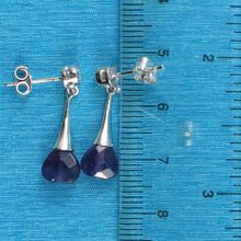 Load image into Gallery viewer, Solid Sterling Silver 925 Amethyst Heart &amp; Cubic Zirconia Earrings