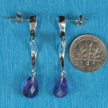 Load image into Gallery viewer, Solid Sterling Silver 925 Lightning Dangle Amethyst Earrings