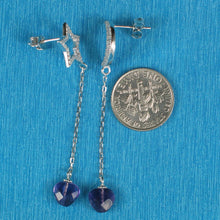 Load image into Gallery viewer, Solid Sterling Silver 925 Moon &amp; Star Amethyst &amp; Cubic Zirconia Earrings