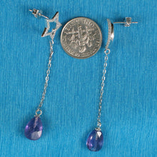 Load image into Gallery viewer, Solid Sterling Silver 925 Moon &amp; Star Amethyst &amp; Cubic Zirconia Earrings