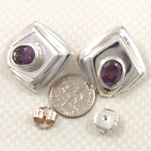 Load image into Gallery viewer, Solid Sterling Silver 925 Amethyst Oval Stud Earrings
