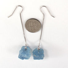 Load image into Gallery viewer, Solid Sterling Silver 925 Baroque Aquamarine Box Chain Hook Earrings