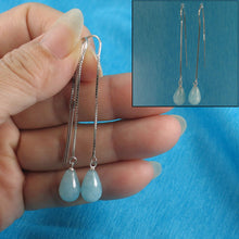 Load image into Gallery viewer, Solid Sterling Silver 925 Aquamarine Box Chain Hook Earrings