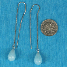 Load image into Gallery viewer, Solid Sterling Silver 925 Aquamarine Box Chain Hook Earrings