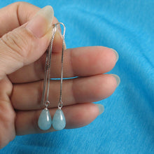 Load image into Gallery viewer, Solid Sterling Silver 925 Aquamarine Box Chain Hook Earrings
