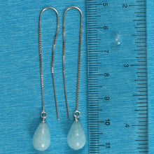Load image into Gallery viewer, Solid Sterling Silver 925 Aquamarine Box Chain Hook Earrings