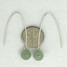 Load image into Gallery viewer, Solid Sterling Silver 925 V-Shaped Wire Aventurine Earrings
