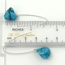 Load image into Gallery viewer, Solid Sterling Silver 925 V-Shaped Wire Baroque Turquoise Earrings