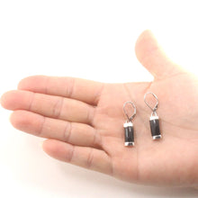 Load image into Gallery viewer, Solid Sterling Silver 925 Black Onyx Curved Leverback Earrings