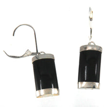 Load image into Gallery viewer, Solid Sterling Silver 925 Curved Black Onyx Leverback Earrings