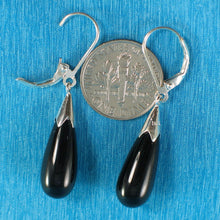 Load image into Gallery viewer, Solid Sterling Silver 925 Raindrop Black Onyx Lever Back Earrings
