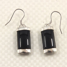 Load image into Gallery viewer, Solid Sterling Silver 925 Fish Hook Black Onyx Dangle Earrings