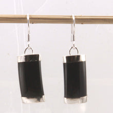 Load image into Gallery viewer, Solid Sterling Silver 925 Fish Hook Black Onyx Dangle Earrings