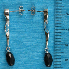 Load image into Gallery viewer, Solid Sterling Silver 925 Lightning Dangle Black Onyx Earrings
