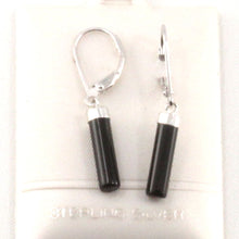 Load image into Gallery viewer, Solid Sterling Silver 925 Black Onyx Tube Leverback Earrings