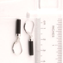 Load image into Gallery viewer, Solid Sterling Silver 925 Black Onyx Tube Leverback Earrings