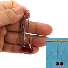 Load image into Gallery viewer, Solid Sterling Silver 925 Box Chain Carnelian Earrings