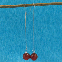 Load image into Gallery viewer, Solid Sterling Silver 925 Box Chain Carnelian Earrings