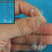 Load image into Gallery viewer, Solid Sterling Silver 925 Box Chain Crystal Earrings