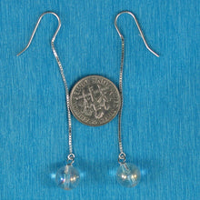 Load image into Gallery viewer, Solid Sterling Silver 925 Box Chain Crystal Earrings