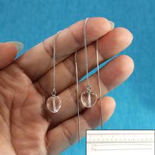 Load image into Gallery viewer, Solid Sterling Silver 925 Crystal Heart Threader Earrings