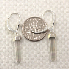 Load image into Gallery viewer, Solid Sterling Silver 925 Crystal Hexagonal Point Earrings (37mm)