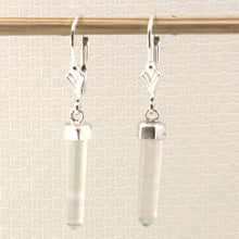 Load image into Gallery viewer, Solid Sterling Silver 925 Crystal Hexagonal Point Earrings (37mm)