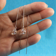Load image into Gallery viewer, Solid Sterling Silver 925 Crystal Threader Earrings